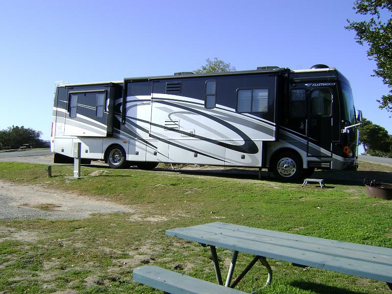 DSC03807.JPG - Our neighbours at our campsite. Americans like their RV's. The campground was Laguna Seca.