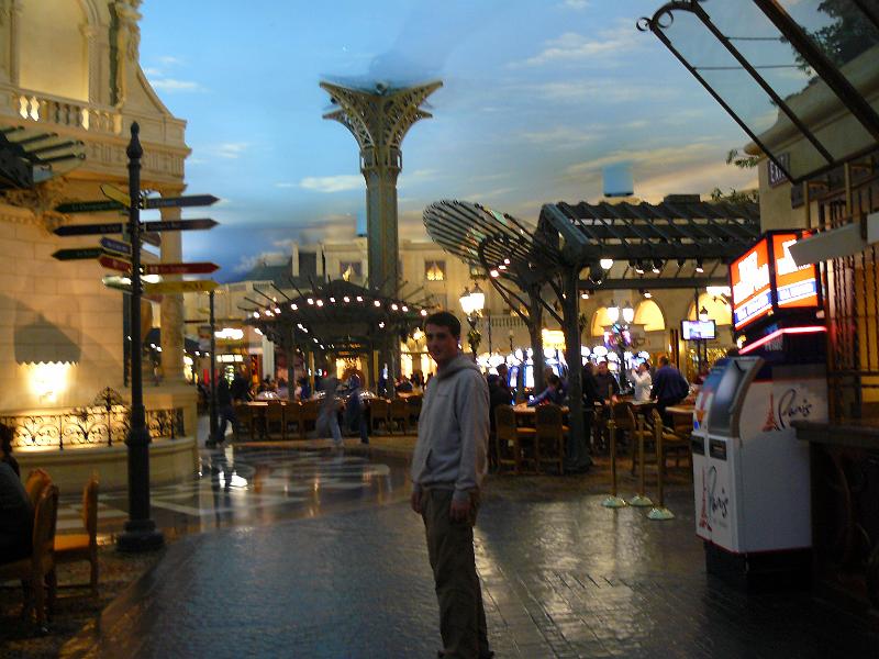 P1080397.JPG - Inside the Paris casino. The ceiling was made such that it looked like the clouds were moving. Cheap parlour tricks if you ask me.
