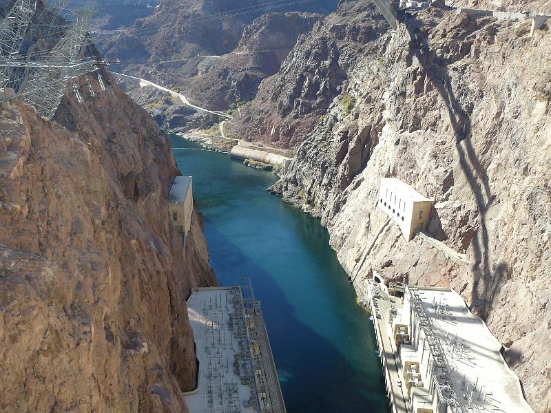 P1080466.JPG - Downstream of the dam. The power generation houses are at the bottom of the photo.
