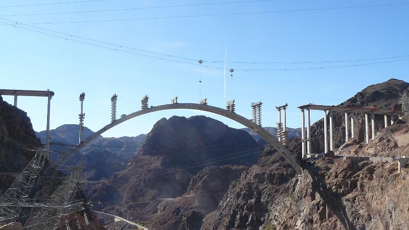 P1080467.JPG - A new bridge being built over the canyon that holds the Hoover dam.