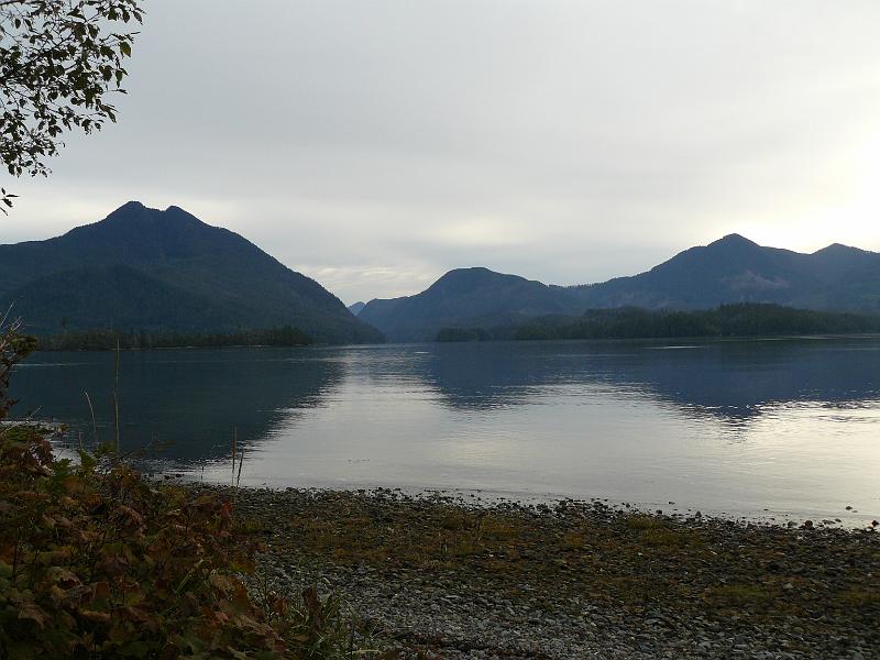 P1050600.JPG - The view from our campsite. This was actually ocean, a really secluded bay. It was called Toquart Bay.
