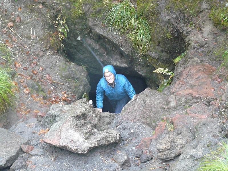P1060221.JPG - Rebecca emerging from the bowels of the earth